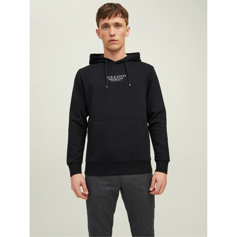 Image of Jack and Jones Mens Archie Logo Hoodie Black male S