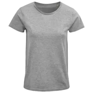 Image of SOLS Womens/Ladies Crusader Marl Organic T-Shirt (S) (Grey)