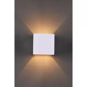 Image of Ceramic Square Wall Light, Up/Down White Paintable G9 socket (NO BULB) - White