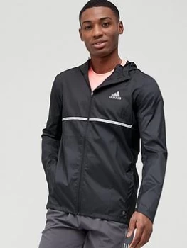 Image of adidas Response Running Jacket - Black/Reflective Silver, Black/Reflective Silver Size M Men