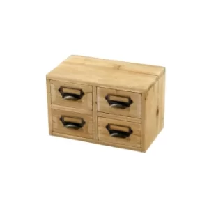 Image of 4 Wooden Drawers Metal Handles