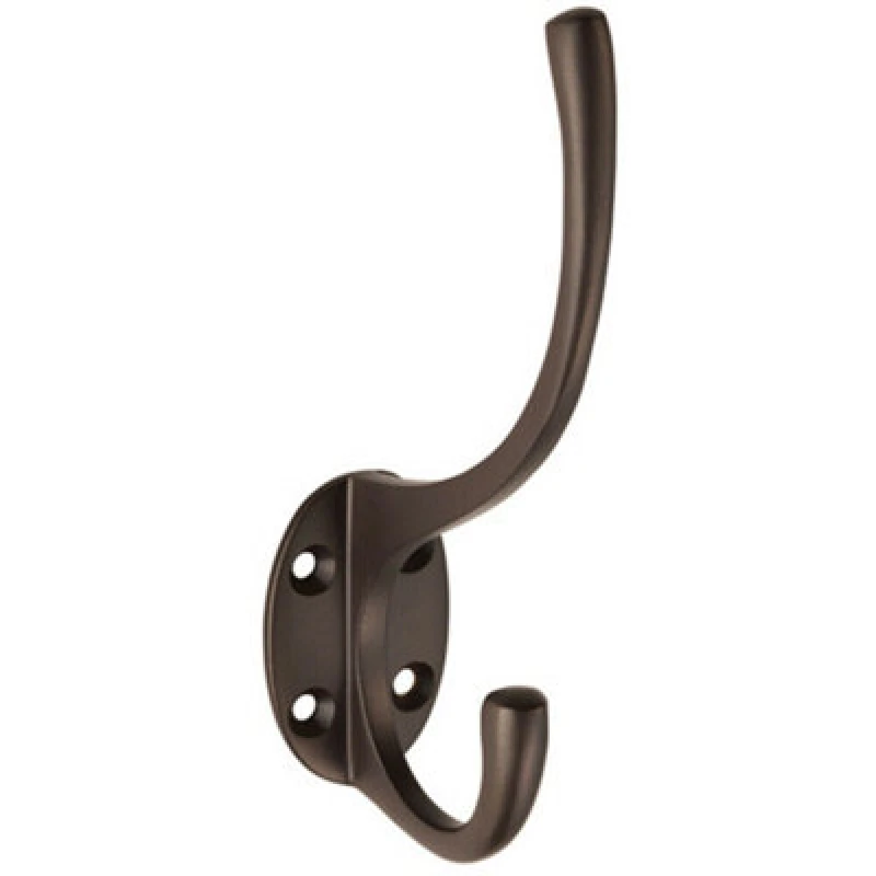 Image of Loops Victorian Hat & Coat Hook on Oval Backplate 64mm Projection Matt Bronze Multi