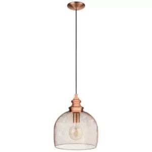 Image of Straiton Dome Pendant Ceiling Light Copper - Eglo