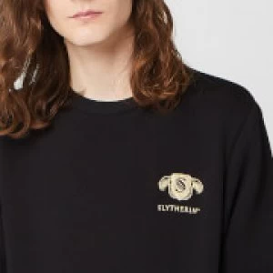 Image of Harry Potter Slytherin Unisex Embroidered Sweatshirt - Black