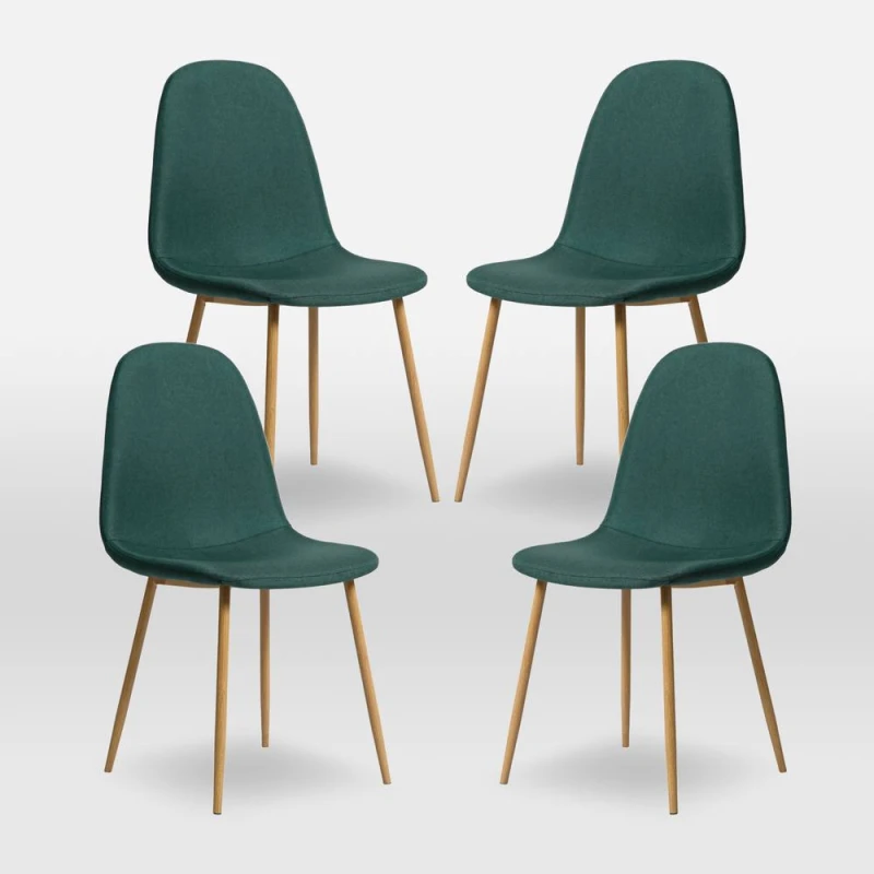 Image of Home Garden Direct ASTERIA Dining Chairs Set of 4 in Dark Green Dark Green Unisex