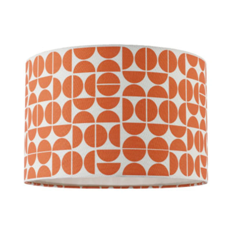 Image of Happy Homewares Modern Orange Geometric Linen Fabric Lamp Shade With Cotton Lining