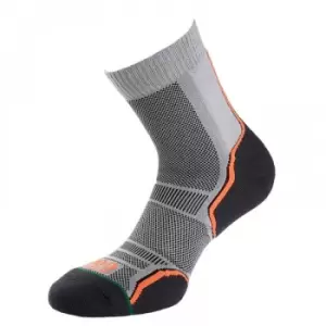 Image of 1000 Mile Mens Trail Socks (Pack of 2) (9 UK-11 UK) (Grey/Orange)
