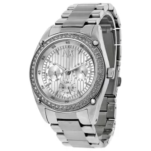 Image of Armani Exchange Womens Multifunction Stainless Steel Watch - Silver