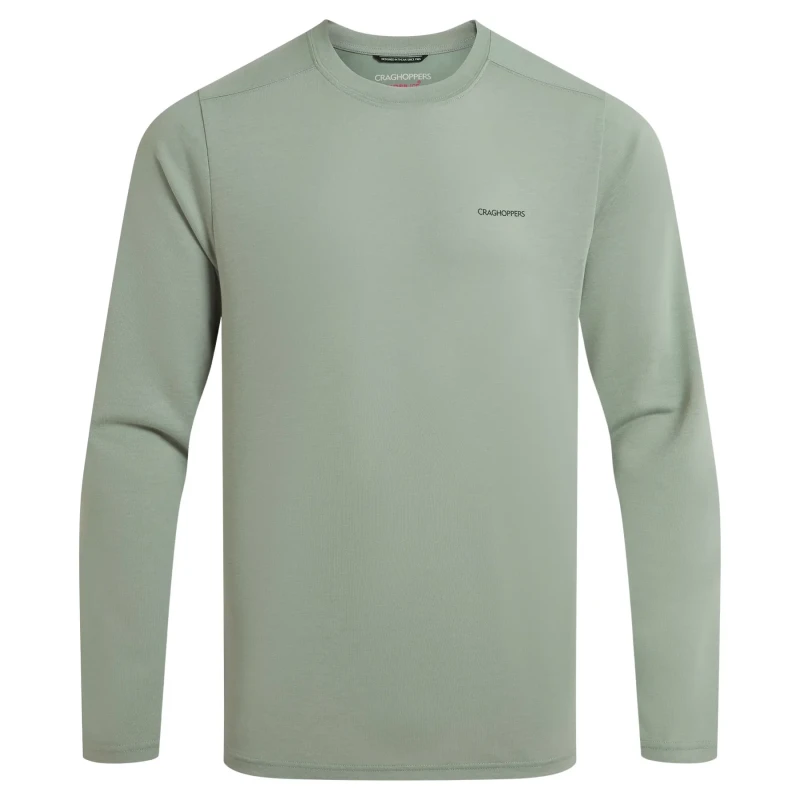 Image of Craghoppers Craghoppers Men NosiLife Abel Insect-Repellent Stretch Long Sleeved T-Shirt in Green Size: 2X-large Green XXL Male 5063260001106