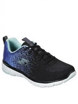 Image of Skechers Flex Appeal 3.0 Trainer - Black Blue