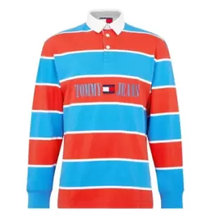Image of Tommy Jeans Acid Rugby Polo Shirt - Red