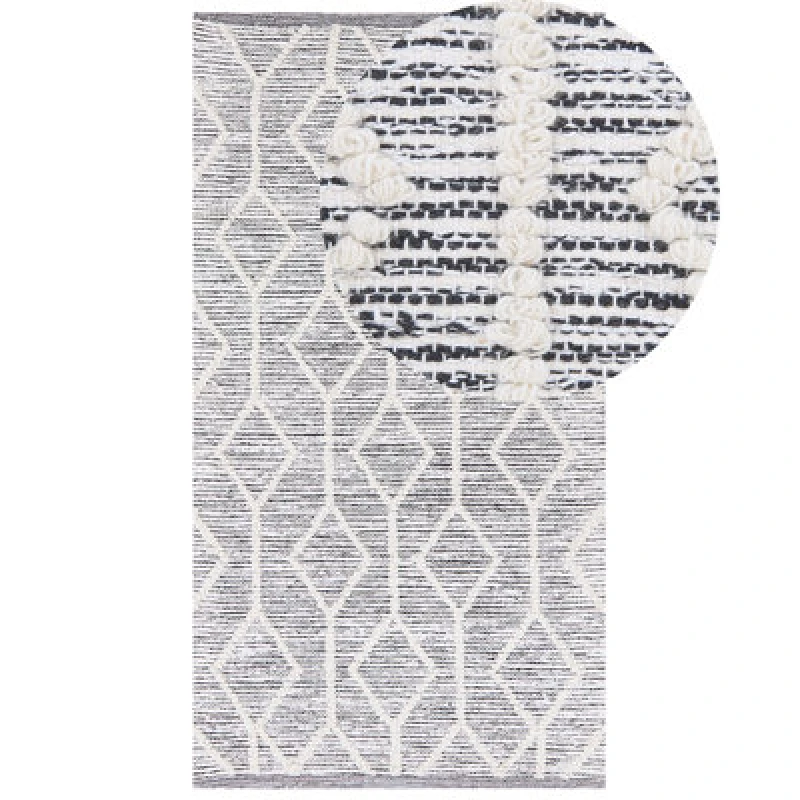 Image of Beliani Rug Edremit Grey 80 X 150 Cm Wool
