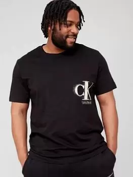 Image of Calvin Klein Jeans Big & Tall Spray T-Shirt - Black, Size 4XL, Men