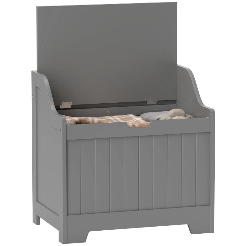 Image of HOMCOM Storage Trunk with Safety Hinge for Living Room, 56.4cm Grey