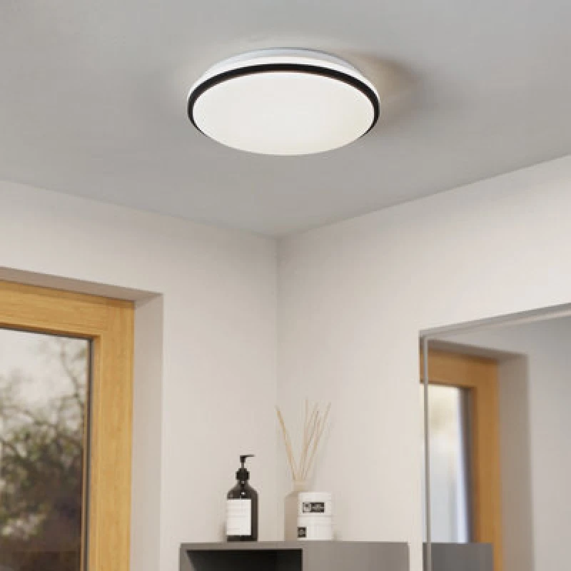 Image of EGLO Eglo Margidore Steel White & Black LED CCT IP54 Wall & Ceiling Light White One Size Unisex 9008606313198