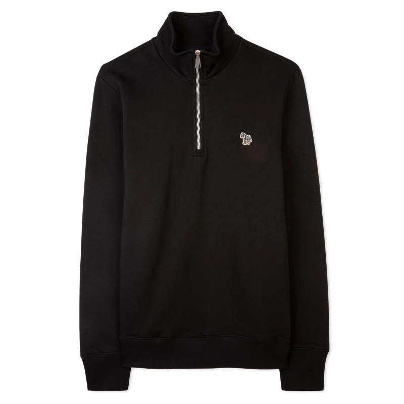 Image of Paul Smith Regular Half Zip Sweatshirt - Black 2XL