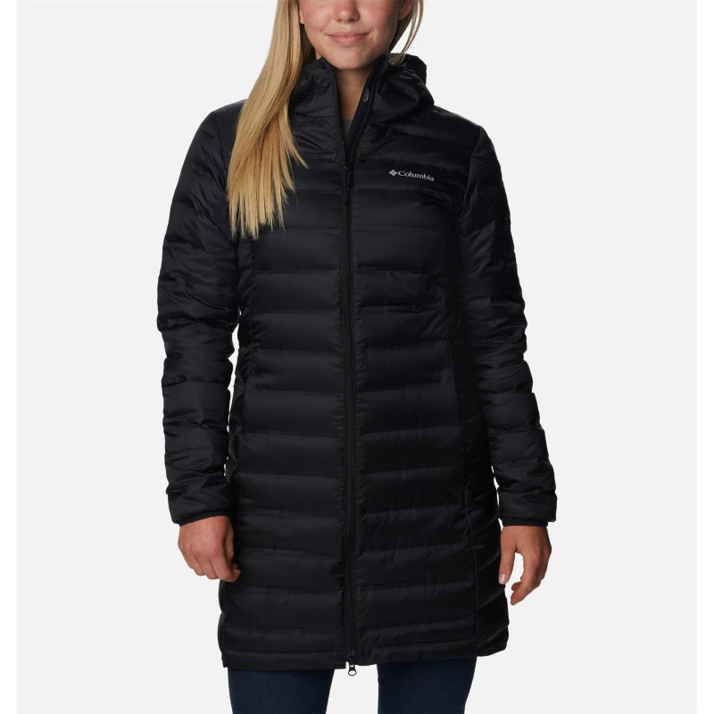 Image of Columbia Lake 22 Long Down Jacket Womens Black female 12 (M)