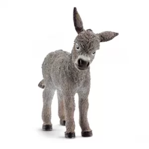 Image of Schleich Farm World Donkey Foal Toy Figure- Grey