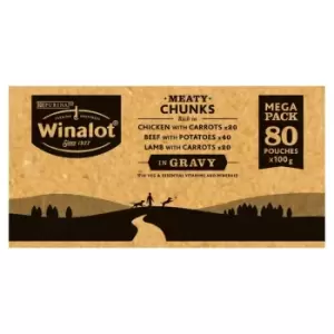 Image of Winalot Meaty Chunks in Gravy Wet Dog Food 80 x 100g