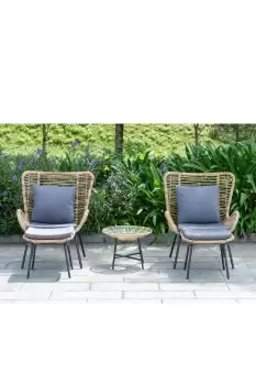 Image of Malmo Rattan Outdoor Balcony Patio Set - 2 Seats