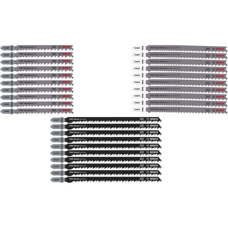 Image of Bosch PRO 30 Piece Wood and Metal Rough Cut Jigsaw Blade Set 2607011946