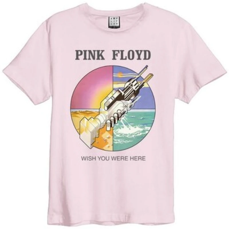 Image of Amplified Amplified Men Wish You Were Here Pink Floyd T-Shirt Size: 2X-large Pink XXL Male 5063238179219