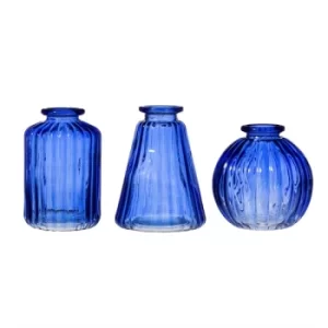 Image of Coballt Blue Glass Bud Vases (Set Of 3)