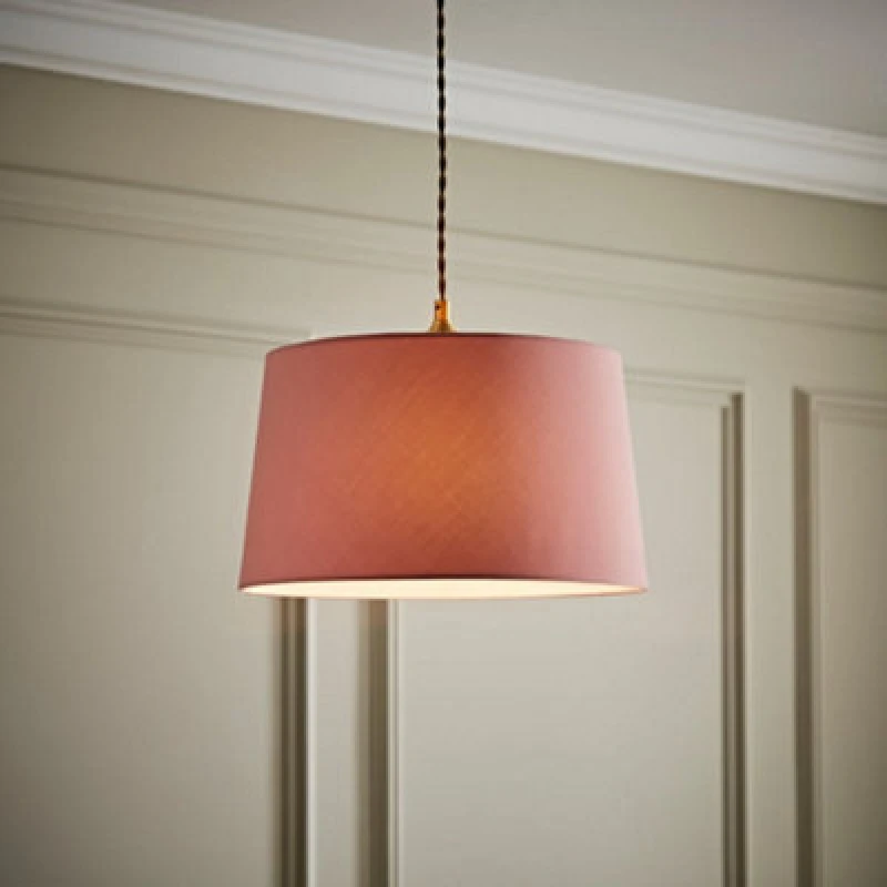 Image of ValueLights ValueLights Aspen Blush Pink Tapered Easy Fit Pendant Lamp Shade in Pale Pink Size: Medium Pale Pink Medium Unisex 5016529274018