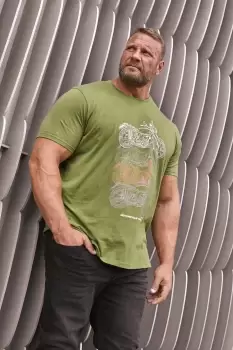 Image of Motorcycle Print T-Shirt