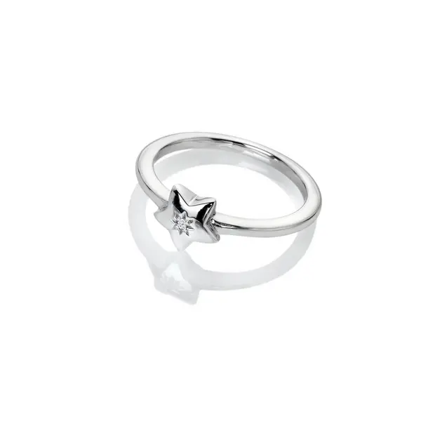 Image of Hot Diamonds Sterling Silver Star Ring DR242/M Size: Size M
