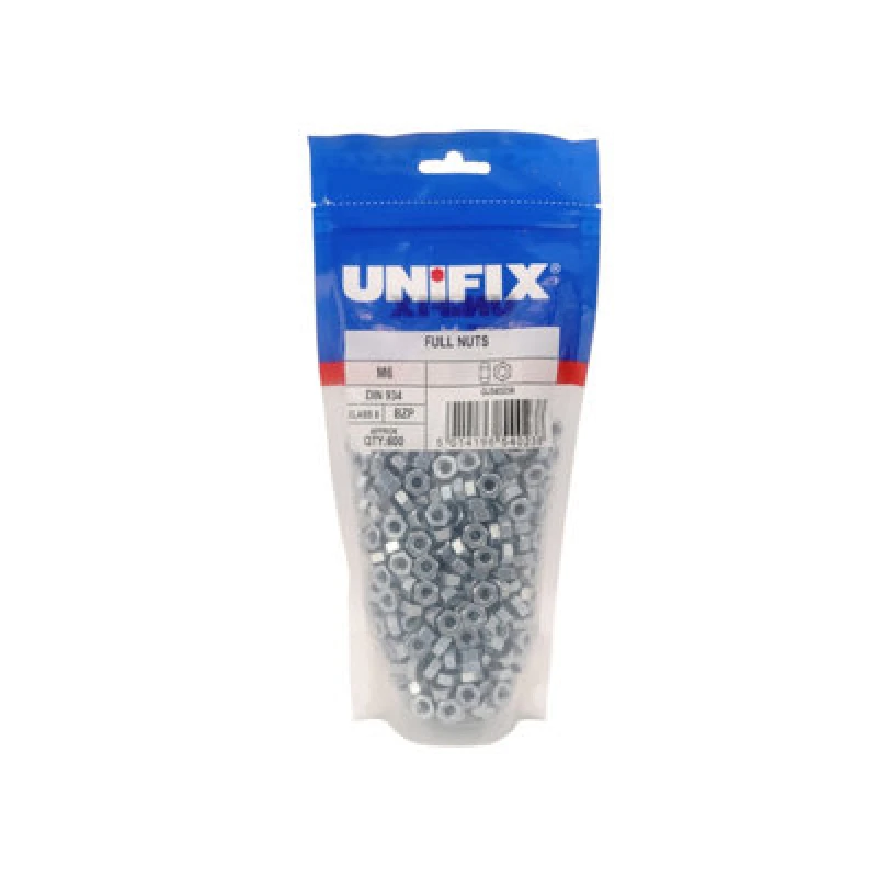 Image of Unifix Class 8 Full Nuts Din 934 Bzp - M8 X 1.25 - Pounffmsz808 000