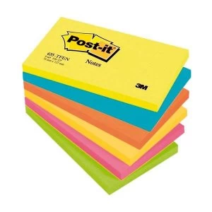 Image of Post-it Energetic Colours Notes 76x127mm 655TF PK6