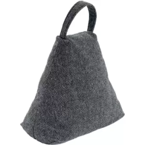 Image of Nicola Spring - Herringbone Door Stop - 23 x 22.5cm - Grey