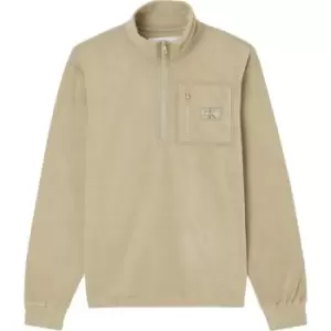 Image of Calvin Klein Jeans Shrunken Badge Polar Fleece Hwk - Green