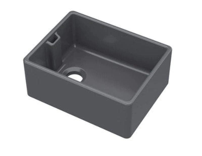 Image of Balterley Fireclay Kitchen 1 Bowl Belfast Sink 595 x 455 x 254mm Soft Black Black