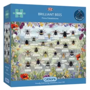 Image of Gibsons Brilliant Bees 1000 Piece Jigsaw Puzzle