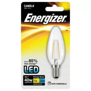 Image of Filament LED Candle Bulb 470lm E14 Warm White SES 4w 470lm - S9030 - Energizer