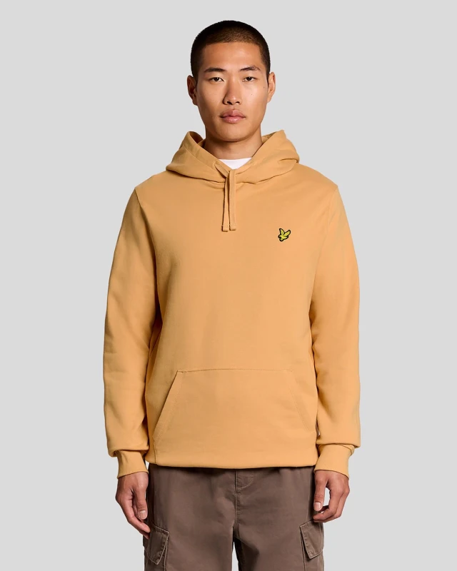 Image of Lyle & Scott Mens Loopback Cotton Hoodie in Orange