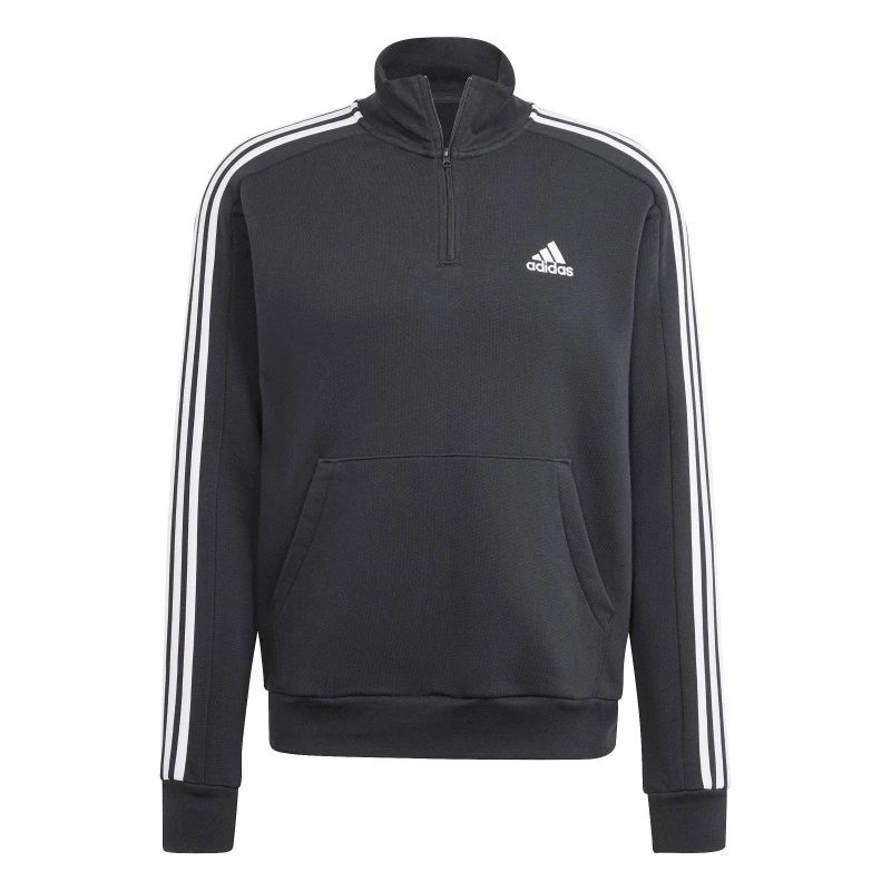 Image of adidas 3 Stripe Zip Top Mens - Black M