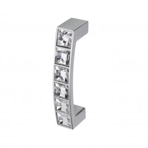 Image of Wickes Acrylic Diamond D Handle - Chrome 64mm Pack of 2