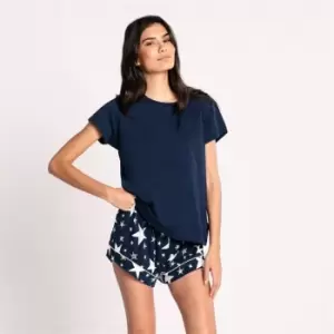Image of Chelsea Peers Sparkle Star Classic Short Pyjama Set - Blue