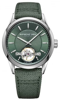 Image of Raymond Weil Mens Freelancer Automatic Green Dial Watch