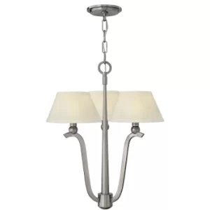 Image of Hinkley Whitney 3 Arm Pendant Light with Shade 3x E14 Brushed Nickel