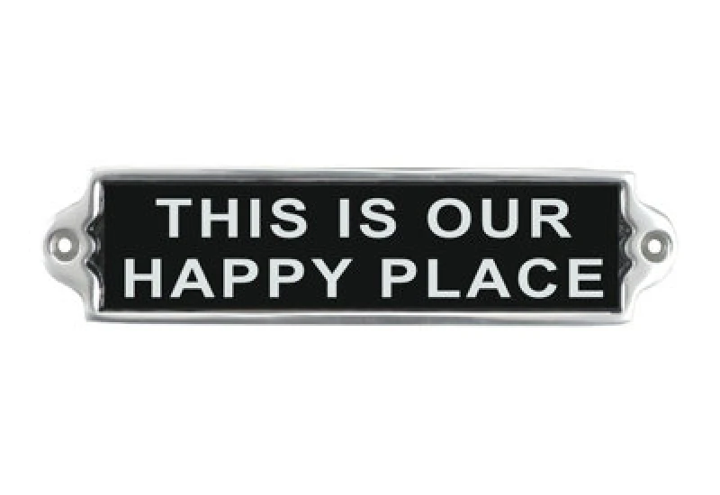 Image of Minster "this Is Our Happy Place" Wall Plaque - Aluminium - L1 X W20 X H6 Cm