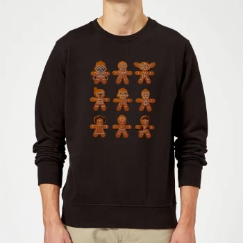 Image of Star Wars Gingerbread Characters Black Christmas Sweatshirt - XL - Black