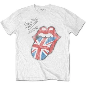 Image of The Rolling Stones - Vintage British Tongue Mens Medium T-Shirt - White