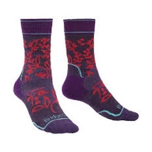Image of Bridgedale HIKE Midweight Merino Performance Pattern Womens - Medium Purple / Pink