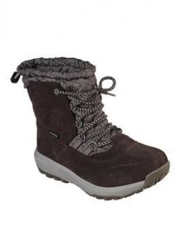 Image of Skechers Outdoor Calf Boot, Chocolate, Size 6, Women