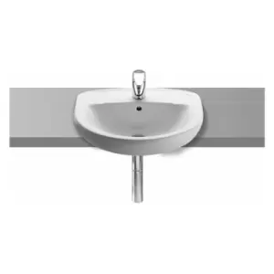 Image of Laura Semi-Recessed Basin, 510mm Wide, 1 Tap Hole - Roca