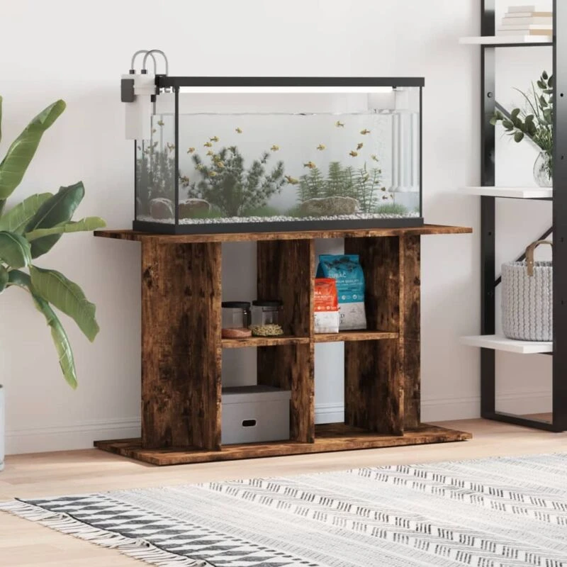 Image of VIDAXL Vidaxl - Aquarium Stand Smoked Oak 100x40x60cm Engineered Wood 8720845417901